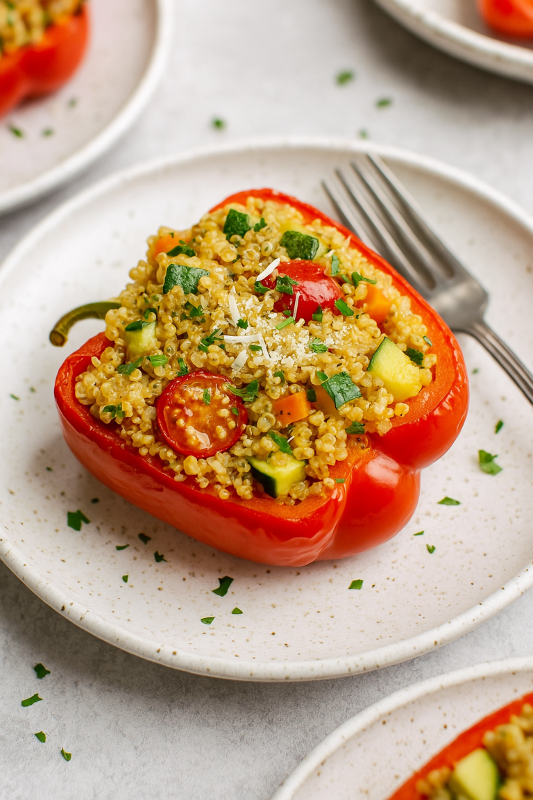 Stuffed Bell Peppers with Quinoa and Veggies