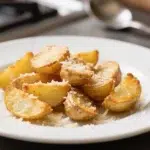 Crispy garlic Parmesan potatoes baked to perfection