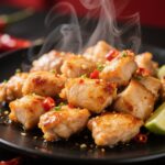 Chili Lime Chicken Bites sizzling in skillet