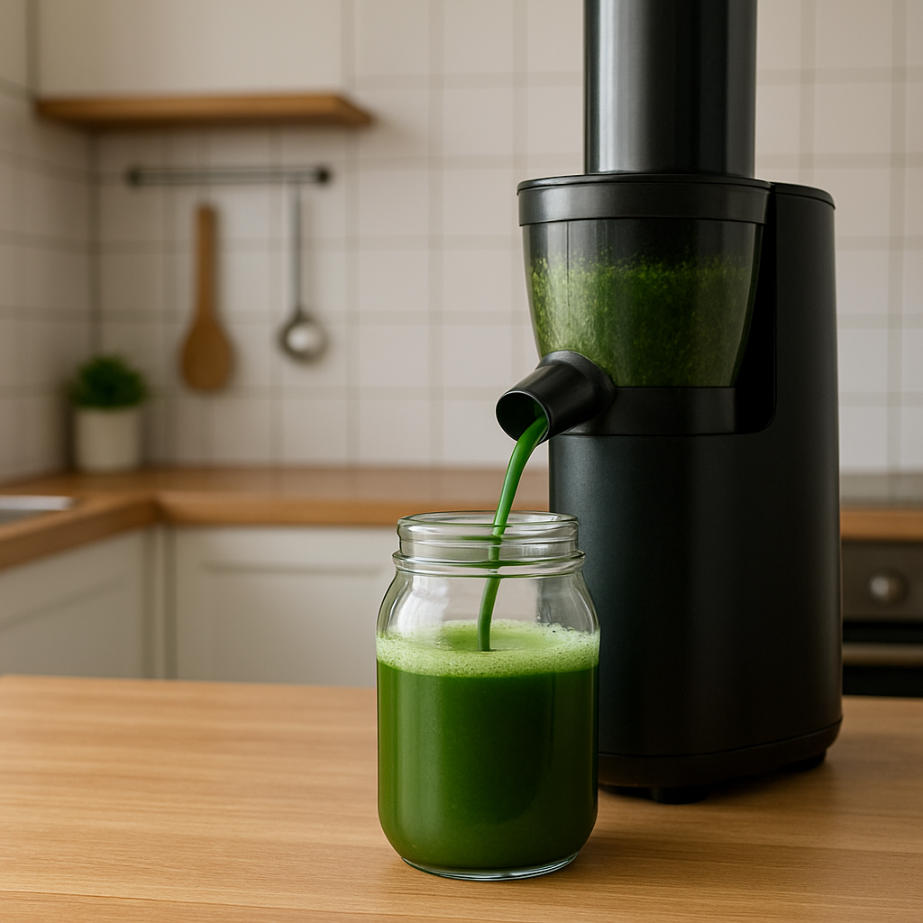 Green juice ingredients and juicer