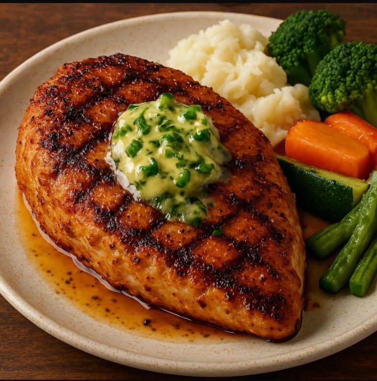 Grilled Chicken with Garlic Herb Butter