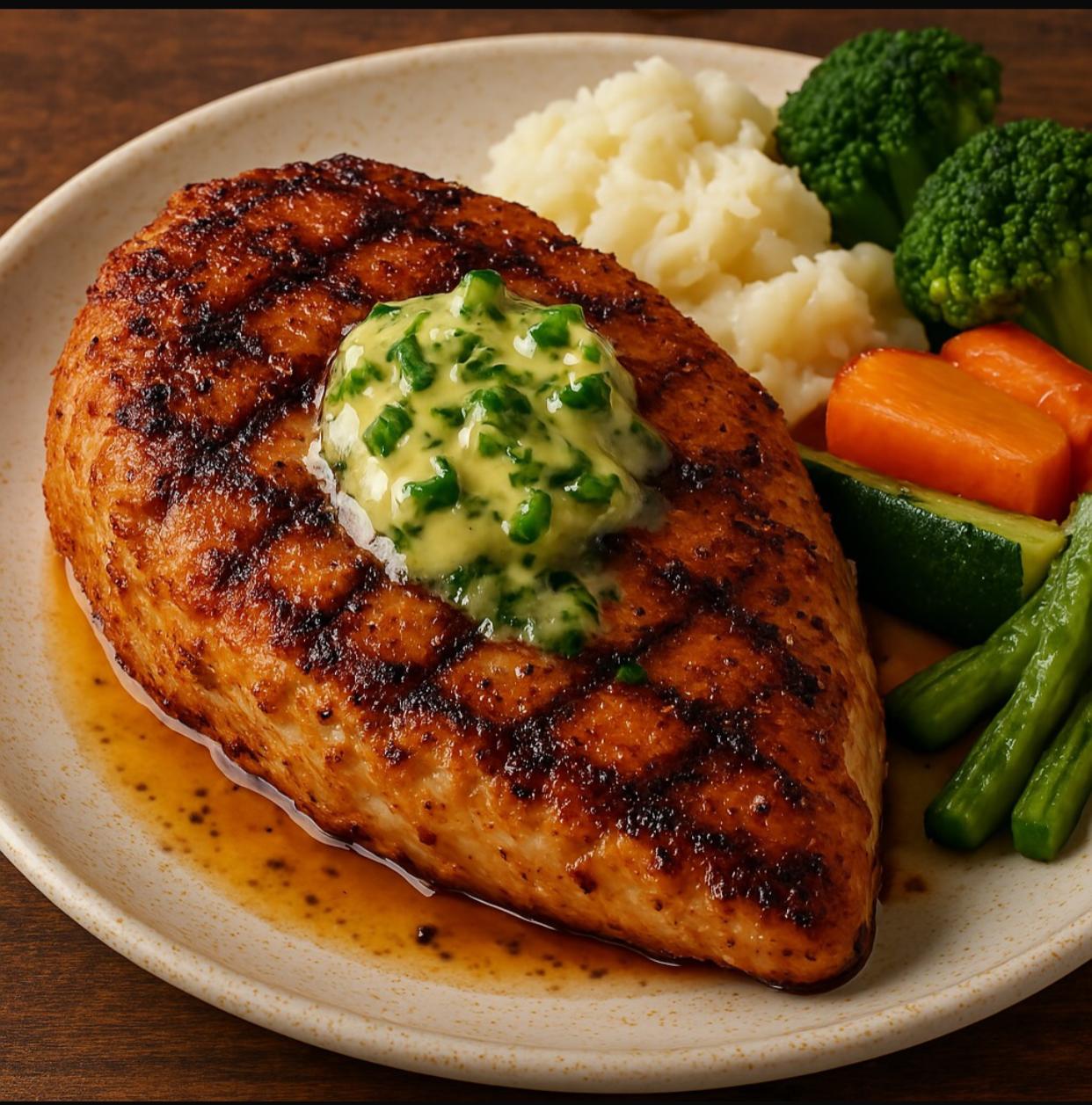 Grilled Chicken with Garlic Herb Butter