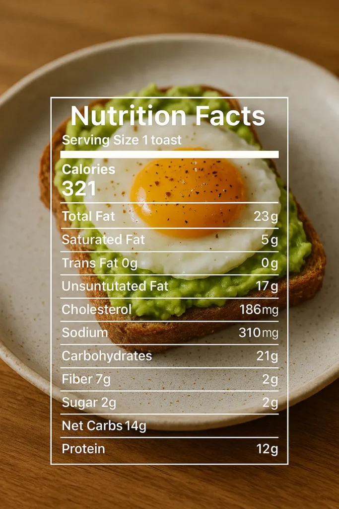 Nutritional benefits of Avocado Egg Breakfast Toast