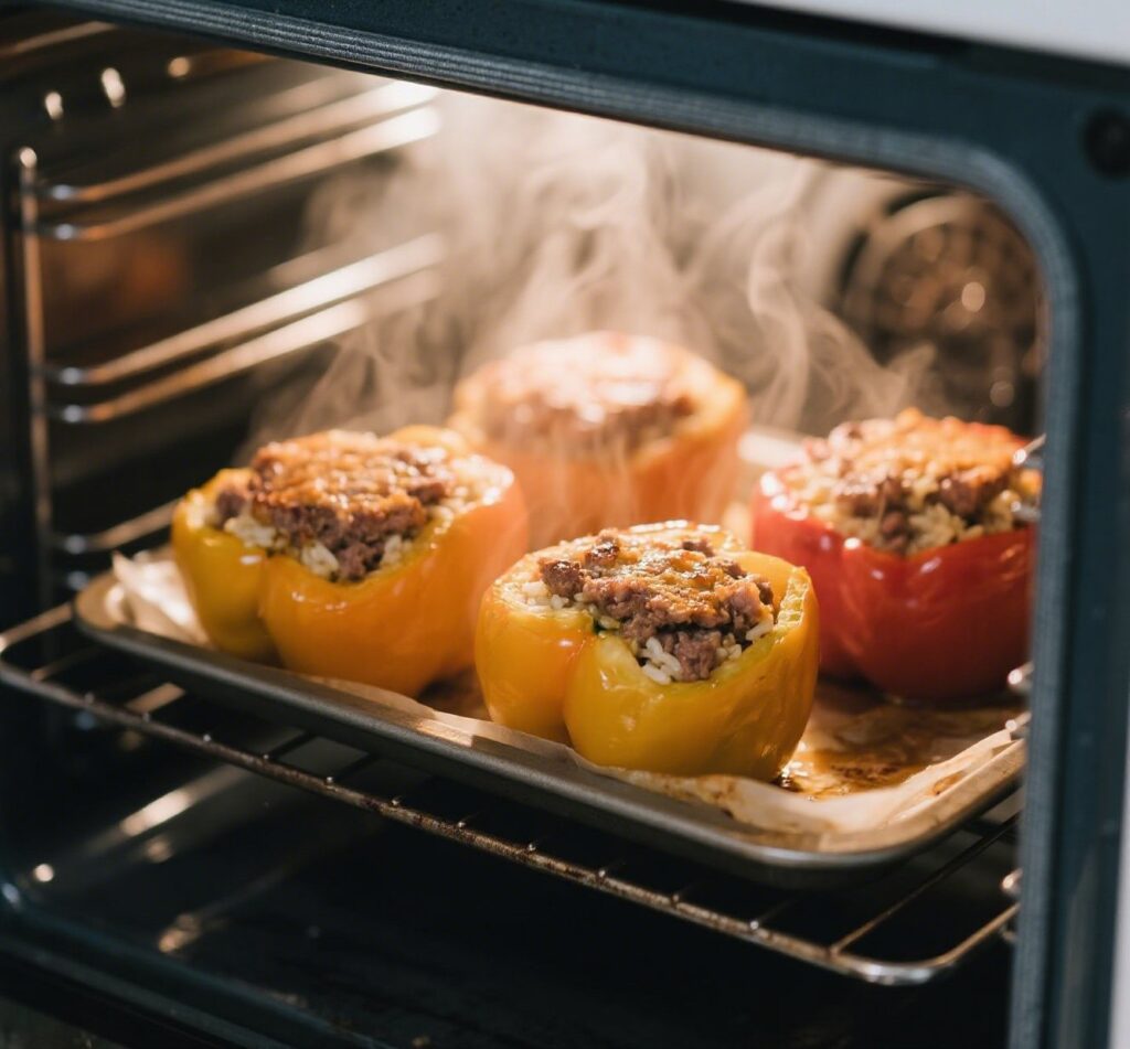 Homemade Comfort Stuffed Bell Peppers Baking to Perfection