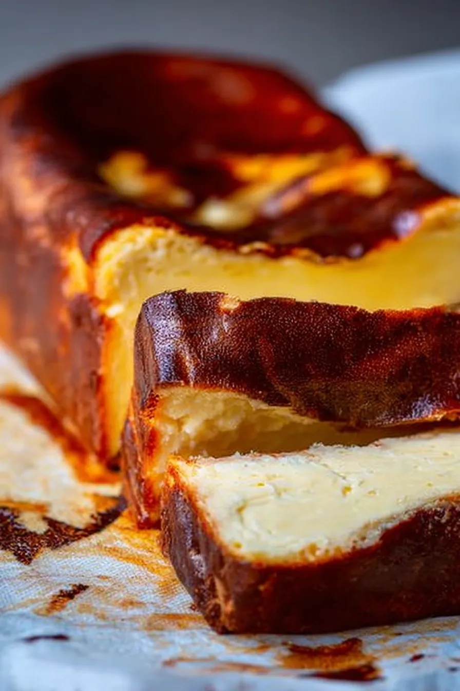 Burnt Basque Cheesecake in a Loaf Pan