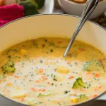 Cheddar Broccoli Potato Soup in a Bowl