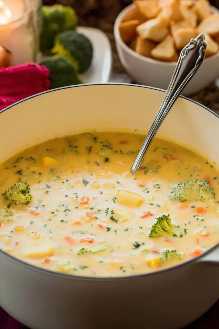 Cheddar Broccoli Potato Soup in a Bowl