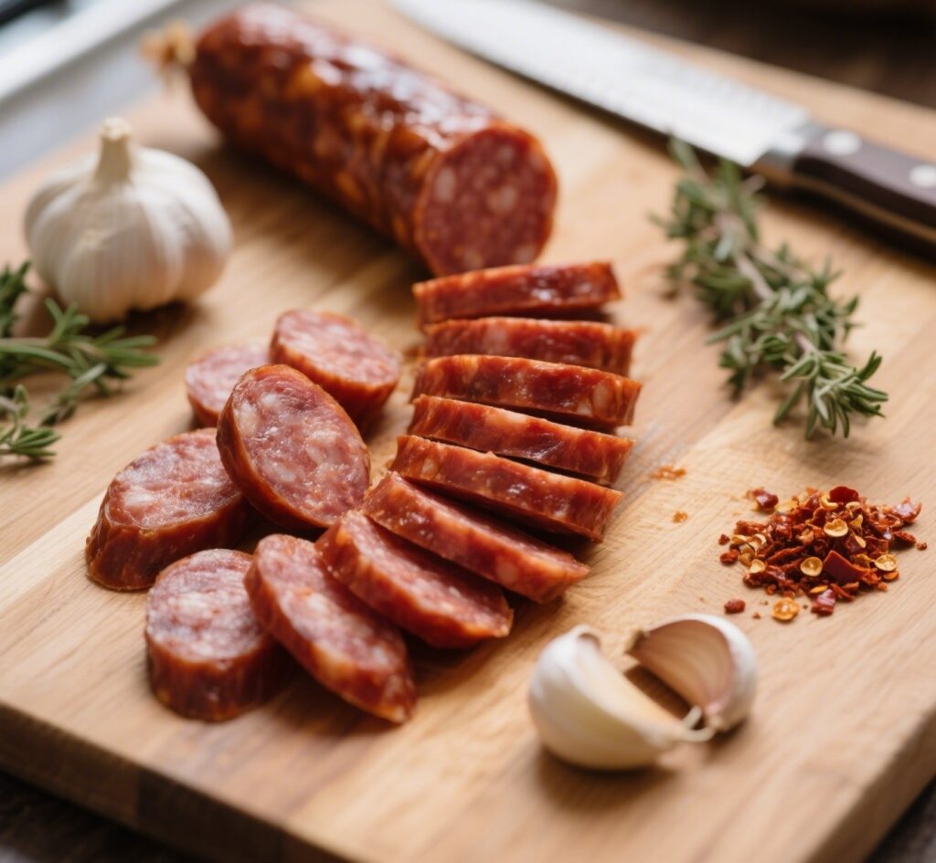  spicy chorizo sausage ingredients for pizza