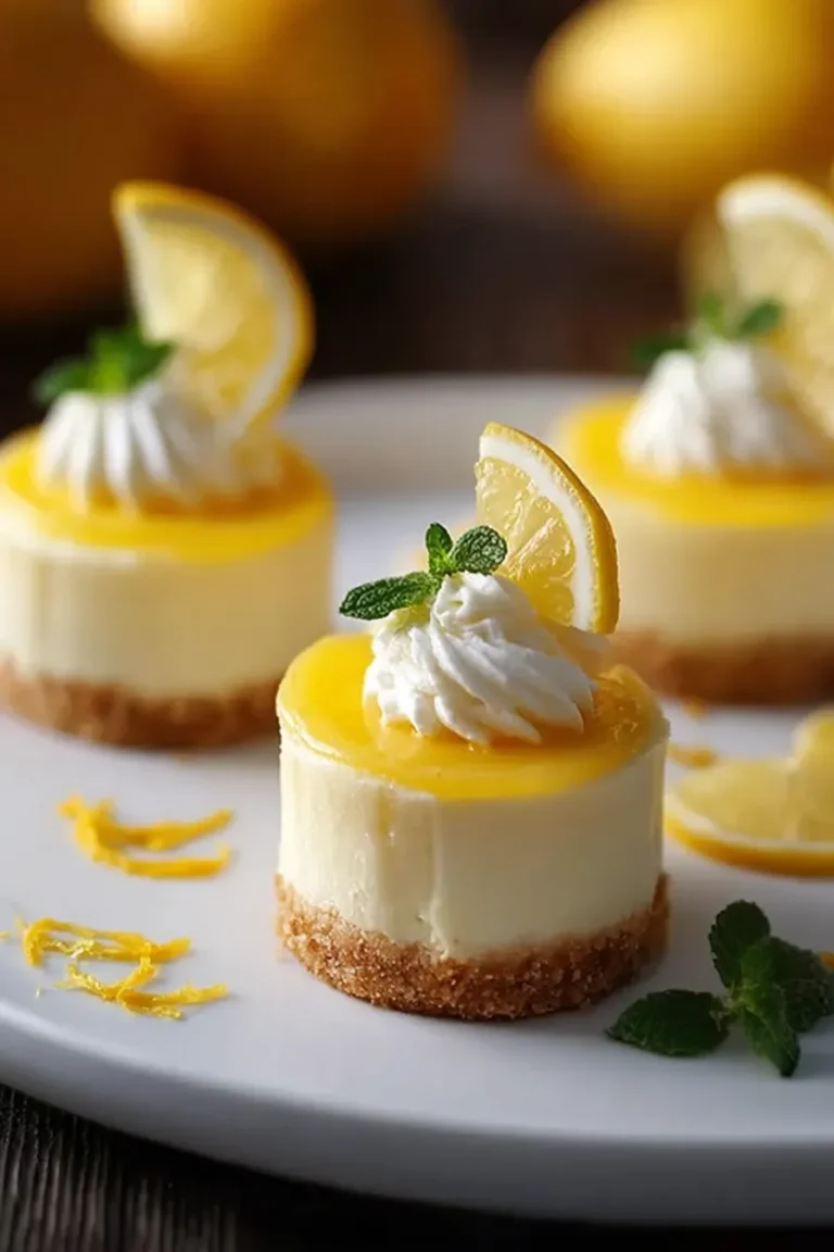 Delicious Creamy Mini Lemon Cheesecakes