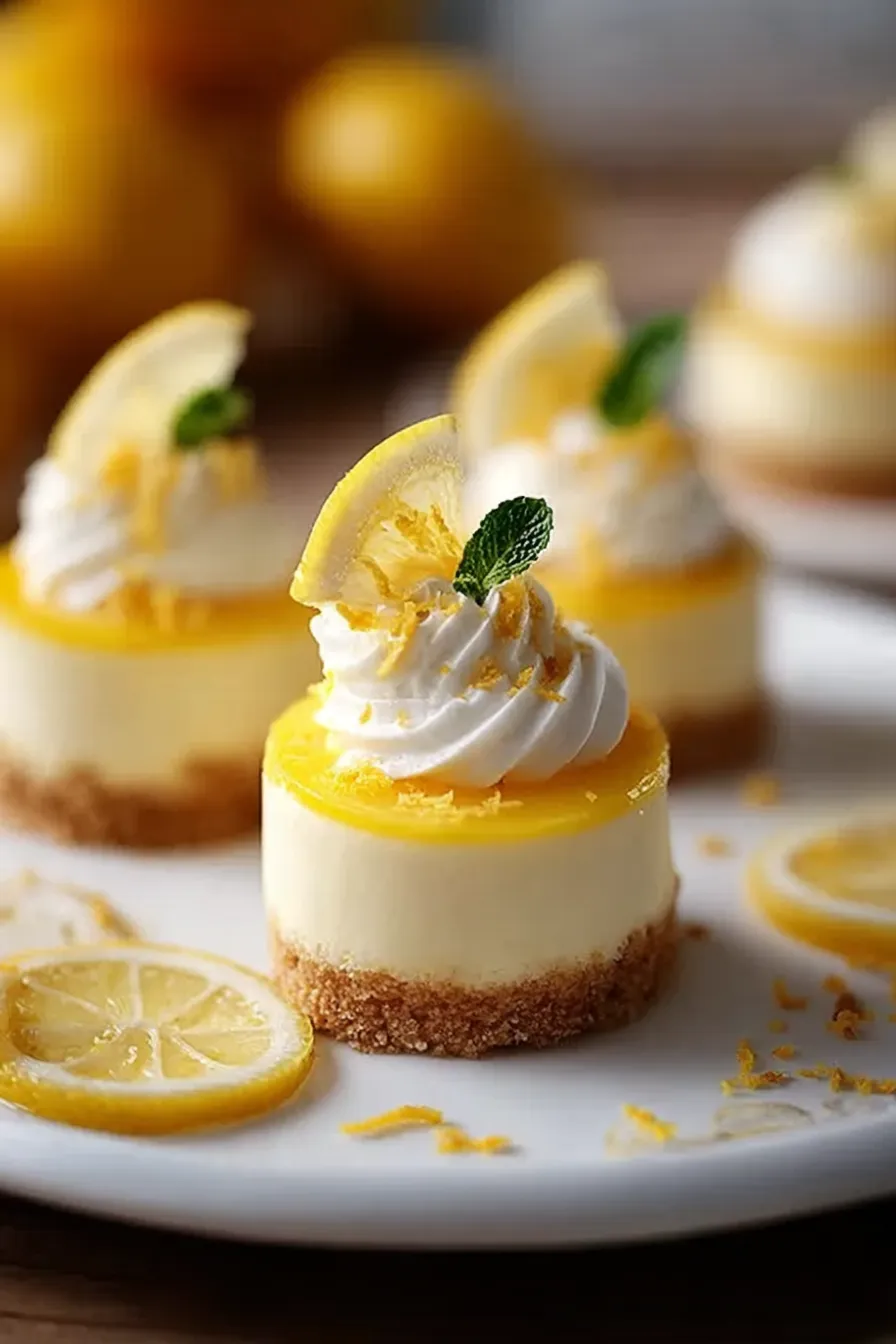 Creamy Mini Lemon Cheesecakes