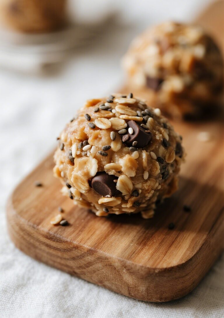 Healthy energy balls recipe made with oats and peanut butter