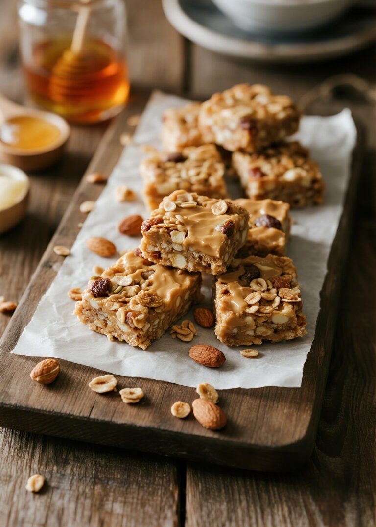 Homemade cereal bars recipe with oats and honey