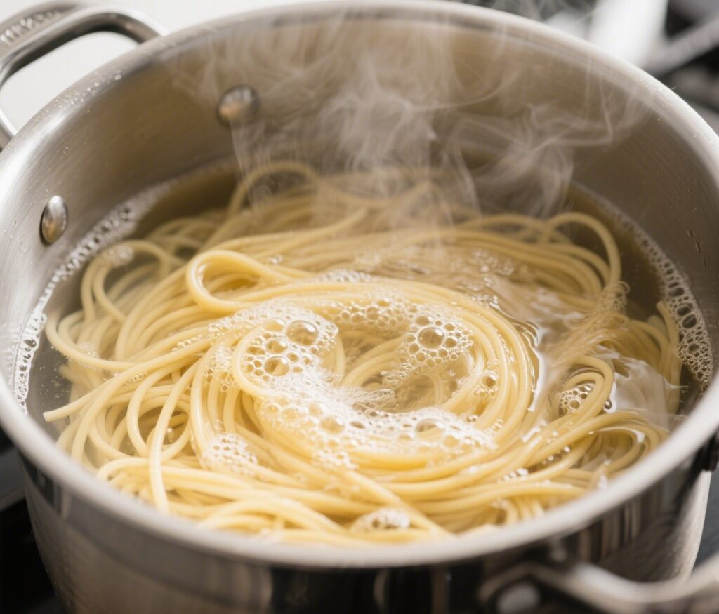 Linguine pasta cooking for cowboy butter recipe