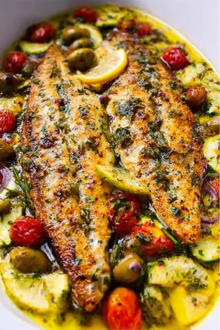 Delicious Mediterranean Baked Fish Ready to Serve