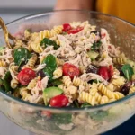 Mediterranean Chicken Pasta Salad in a Bowl