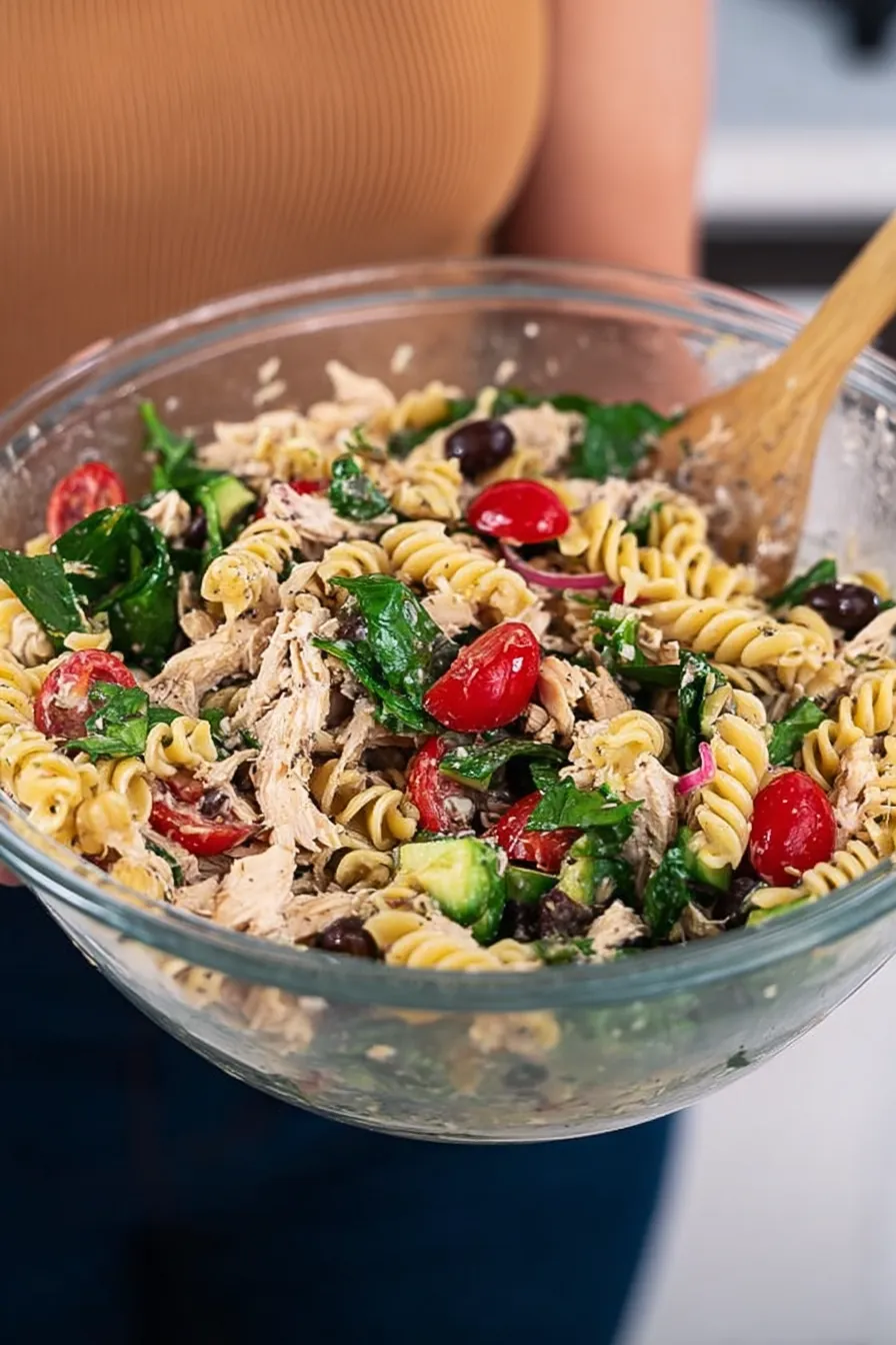 Mediterranean Chicken Pasta Salad