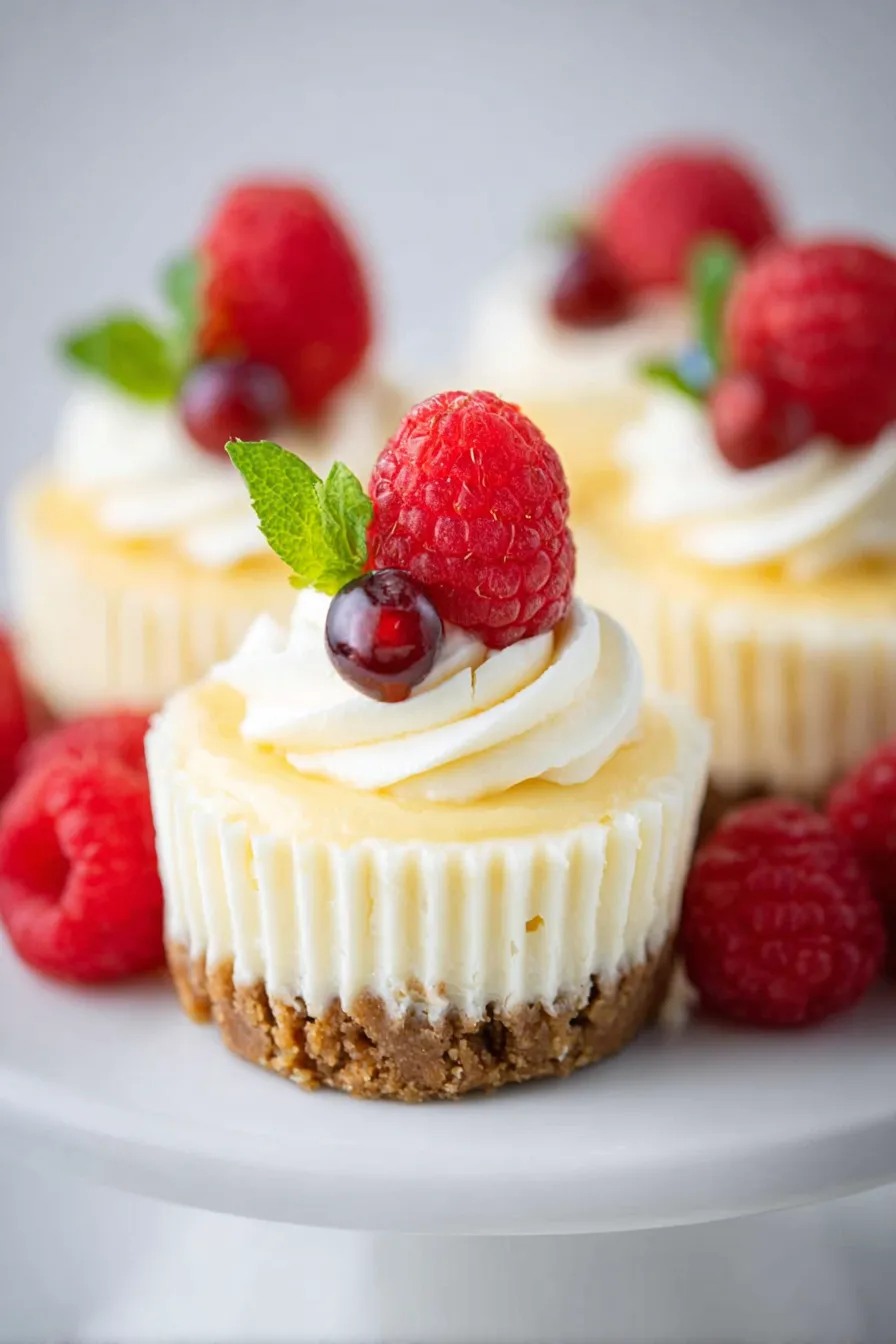 Tempting Mini Cheesecake Bites on a Serving Platter