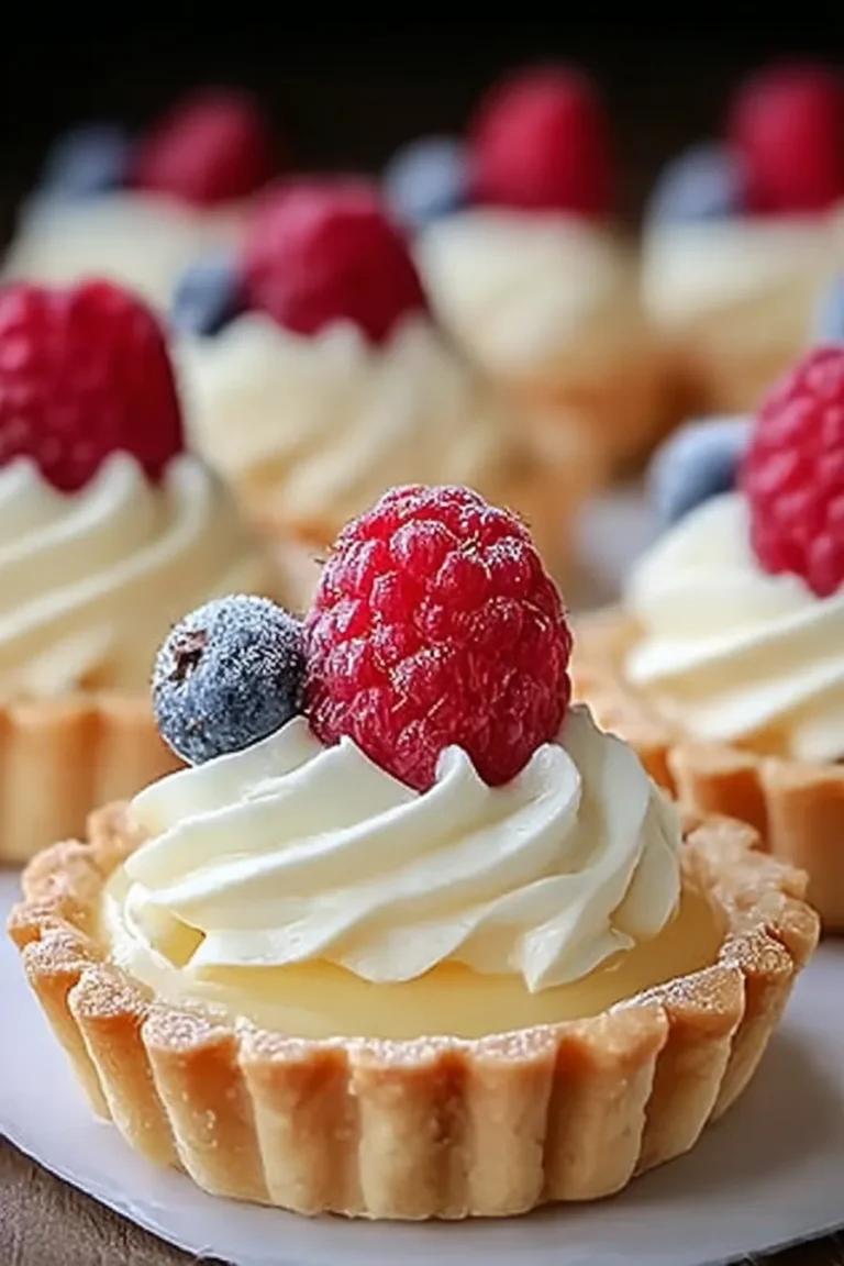 Mini Vanilla Cream Tarts on a Serving Platter