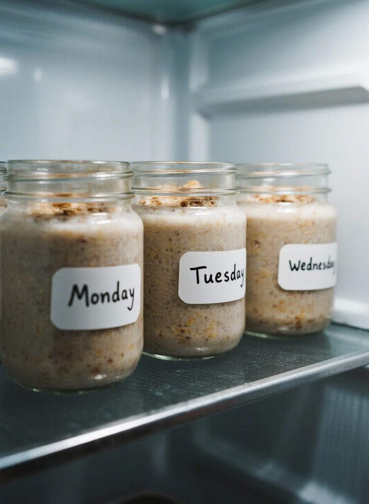 Storing overnight oats in jars in the fridge