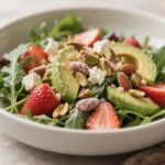 Strawberry Crunch Salad with Champagne Vinaigrette close-up